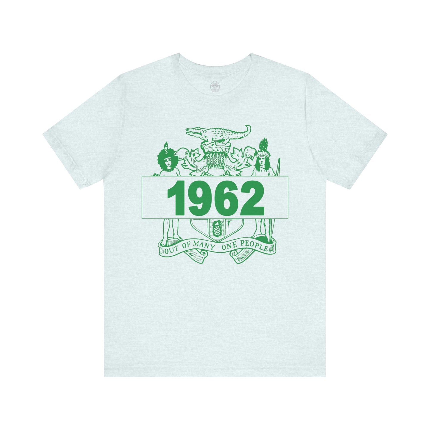 Vintage Jamaica T-Shirts _ 1962 Out of Many one People Jamaica Independence Graphic vintage and retro Jamaica t shirt online for men and women. Jamaican graphic t shirt gift or souvenir.