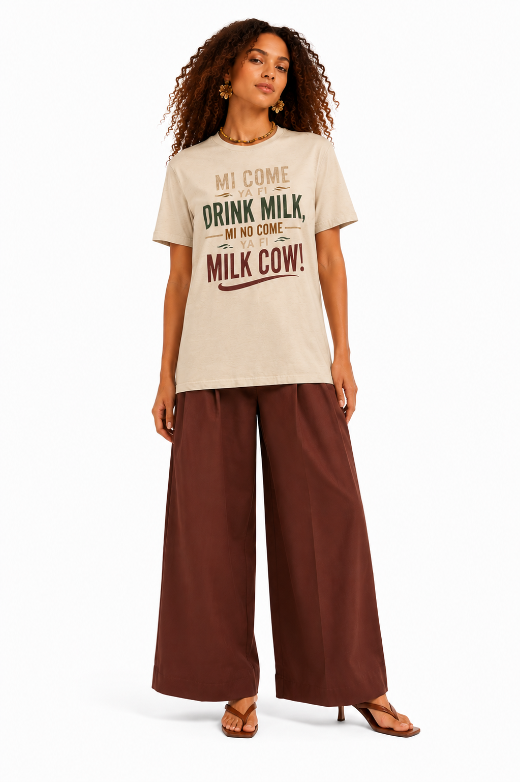 Mi Come Ya Fi Drink Milk Tee — Women