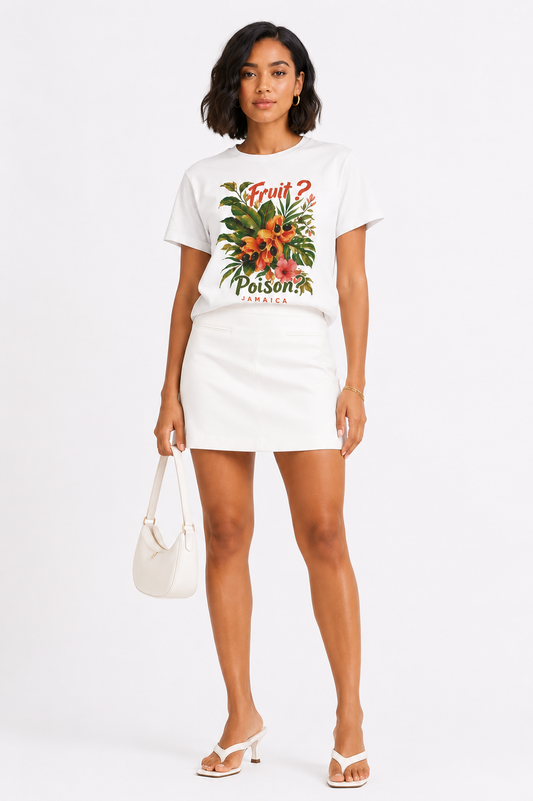 Fruit? Poison? Jamaica Floral Tee — Tropical Vintage Graphic T-Shirt