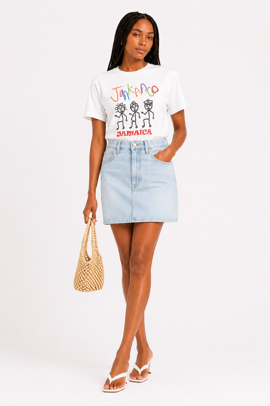 Junkanoo Jamaica T‑Shirt — Colorful Carnival Stick Figure Tee